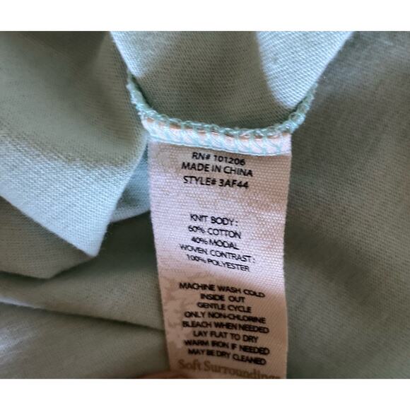 SOFT SURROUNDINGS Womens Size PM Amalfi Sleeveless Mint Green Asymmetric Dress - Picture 9 of 10